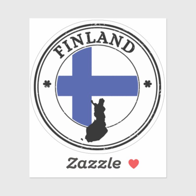 Finnland Siegel-Aufkleber-Rundflagge Aufkleber (Blatt)
