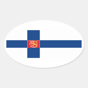 Finnland-Staats-Flaggen-Oval-Aufkleber Ovaler Aufkleber
