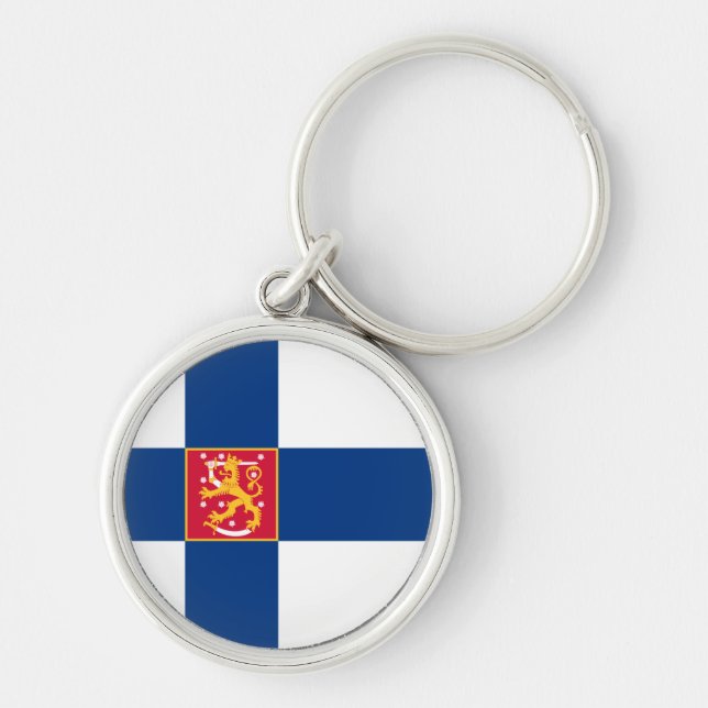 Finnland-Staats-Flaggen-Schlüsselanhänger Schlüsselanhänger (Vorne)
