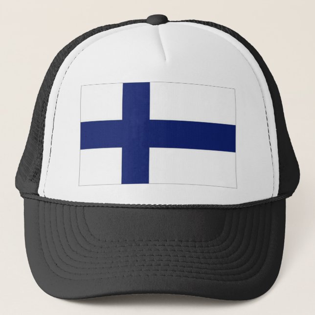 Finnland-Staatsflagge Truckerkappe (Vorderseite)
