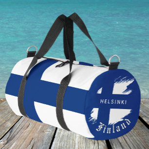 Finnland-Tasche, Helsinki, Reise, Finnische Flagge Duffle Bag