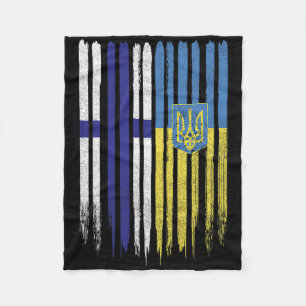 Finnland Ukraine Finnische Ukrainische Flagge Fleecedecke