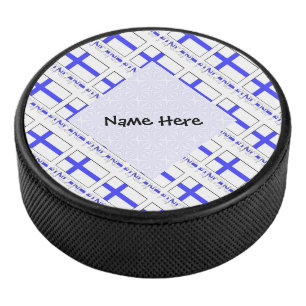Finnland und Finnische Flagge gekachelt Personalis Eishockey Puck