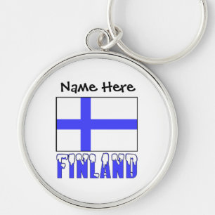 Finnland und Finnische Flagge Personalisiert Schlüsselanhänger