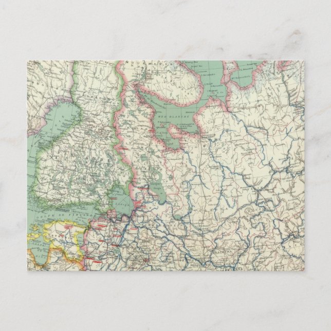 Finnland und Russland Postkarte (Vorderseite)