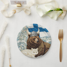 Finnland Viking Bear, Arctic Fox Art Nouveau