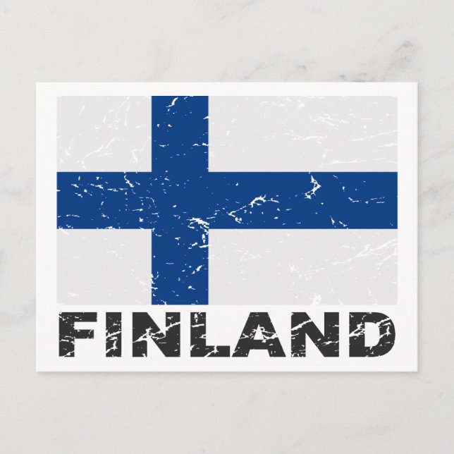 Finnland - Vintage Flagge Postkarte (Vorderseite)