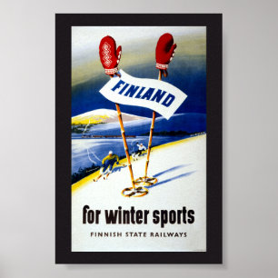 Finnland Vintage Reiseposter Restauriert Poster