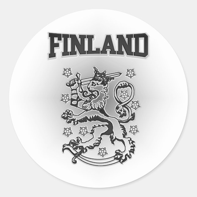 Finnland-Wappen Runder Aufkleber (Vorderseite)