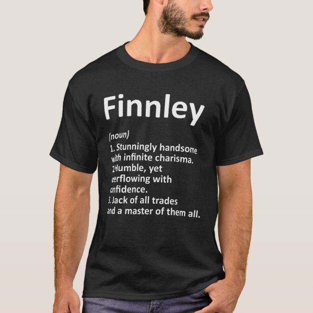 FINNLEY Definition Personalisiert Name Funny Birth T-Shirt (Vorderseite)