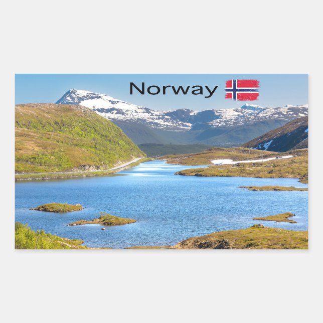 Finnvikvatnet Rechteckiger Aufkleber (Vorderseite)