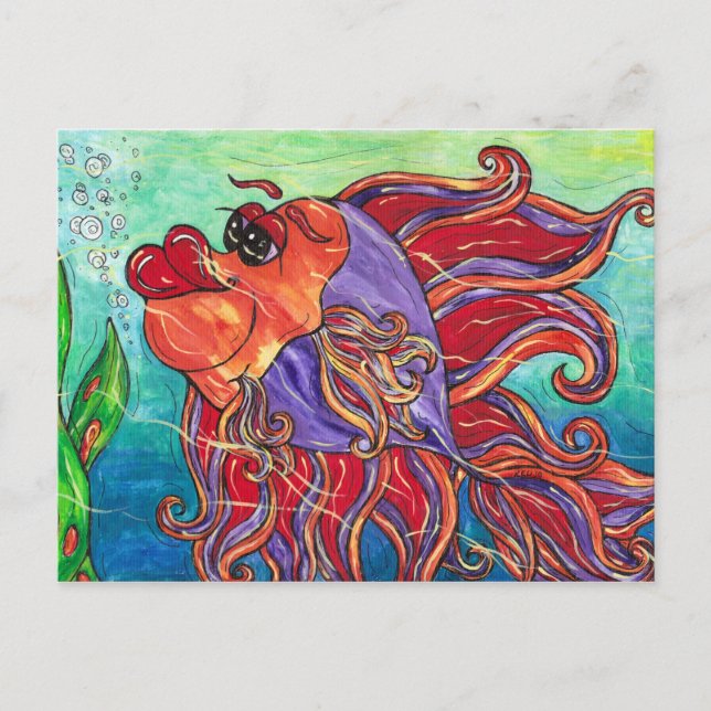 Finny the Fighting Fish Postcard Postkarte (Vorderseite)