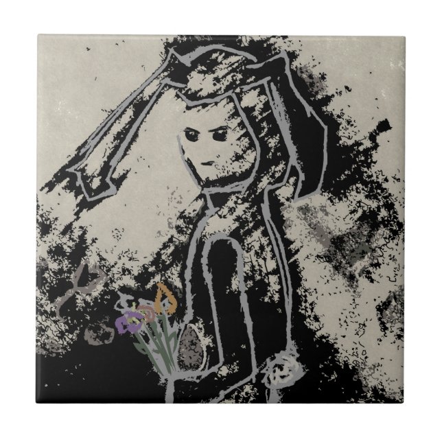 finstere Hase Fliese (Vorderseite)