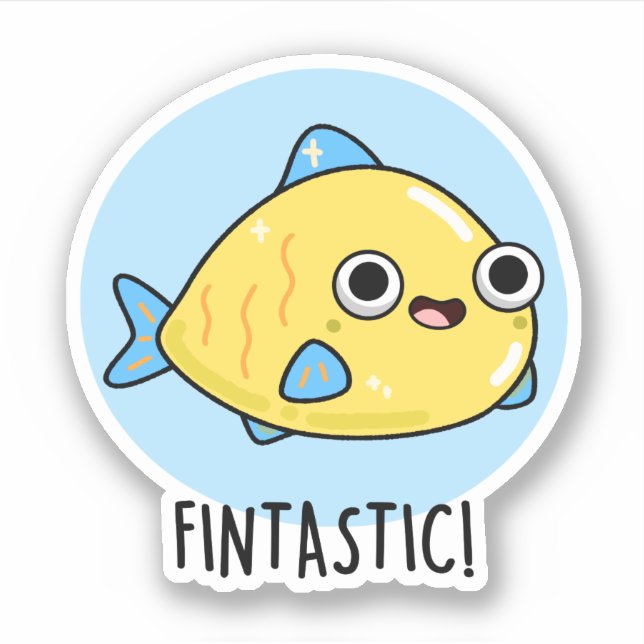 Fintastic Funny Fish Puff Aufkleber (Vorderseite)