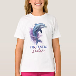 Fintastische Schwestern Moderne Wasserfarbendusche T-Shirt