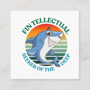 Fintellectualer Haifisch-Sucher der tiefen dunklen Quadratische Visitenkarte