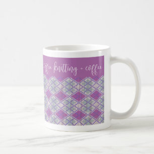 FIOLE ARGYLE STRICKEN "stricken + Kaffee" Weiße Ta Kaffeetasse