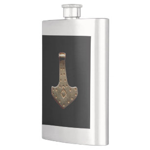 Fiole en acier inoxydable noir Gold Thor Hammer