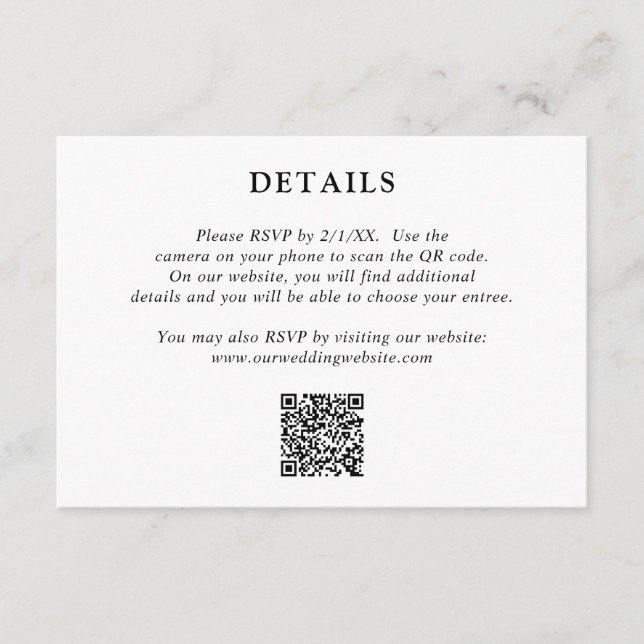 Fiona Black and White Bold Monogram Modern Wedding Begleitkarte (Vorderseite)