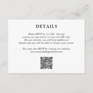 Fiona Black and White Bold Monogram Modern Wedding Begleitkarte
