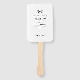 Fiona Black and White Bold Monogram Modern Wedding Fächer