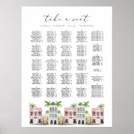 FIONA Charleston SC Rainbow Row Chart Poster