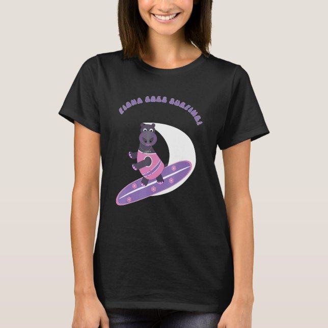 Fiona Das Baby Hippo aus Cincinnati surft T-Shirt (Vorderseite)