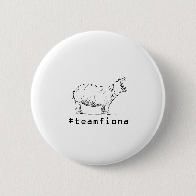 Fiona der Baby-Flusspferd #teamfiona Hippopotamus Button (Vorderseite)