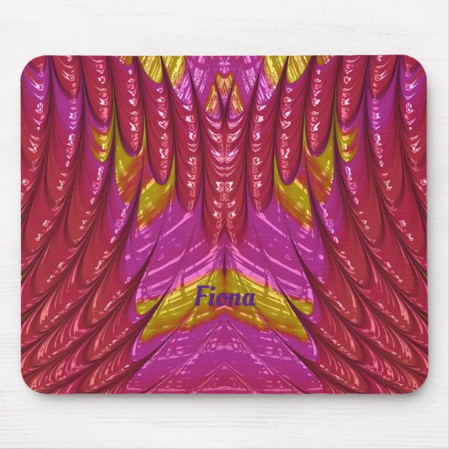 FIONA ~ Hübsches Blumenmuster ~ Personalisiert ~ Mousepad (Vorne)
