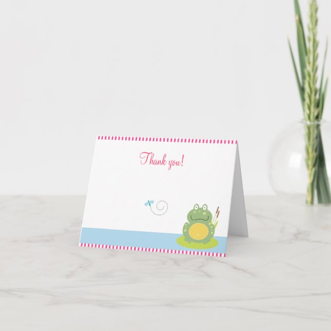 Fiona la grenouille verte pliée Merci notes (Devant)