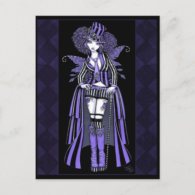 Fiona Lila Gothic Couture Fairy Postcard Postkarte (Vorderseite)