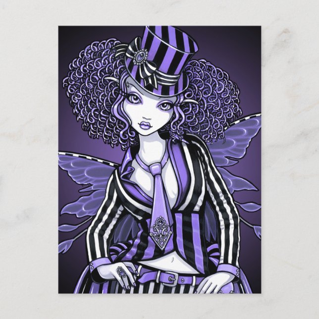 Fiona Lila Gothic Couture Fairy Postcard Postkarte (Vorderseite)