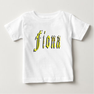 Fiona Name in floral gelb, Baby T-shirt