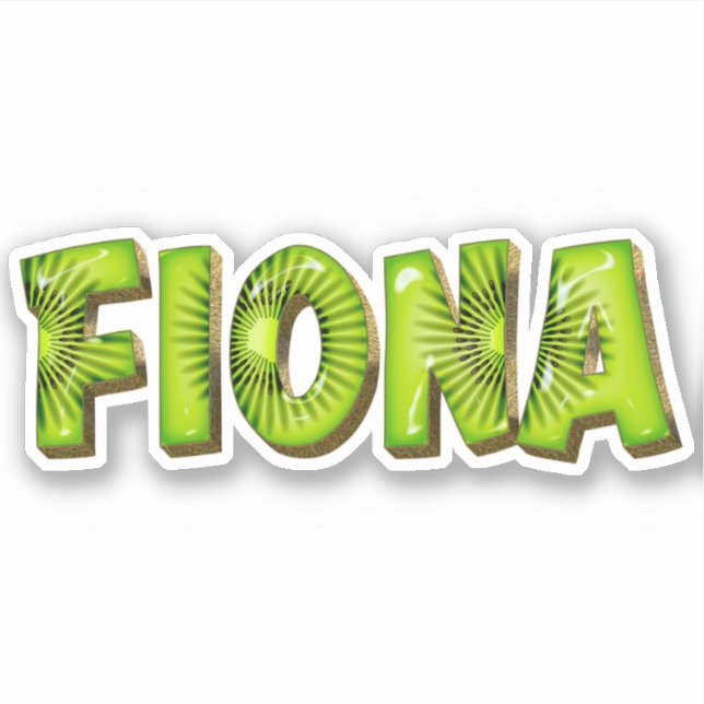 Fiona Name Kiwi Design Autocollant (Devant)