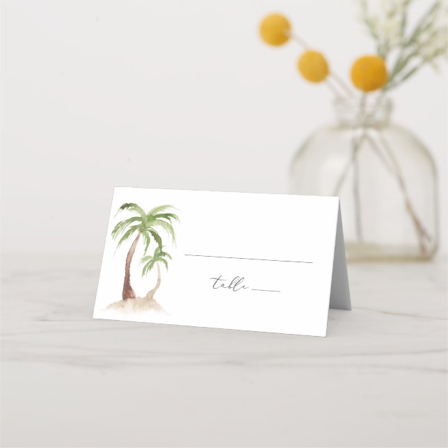 FIONA Palm Tree Beach Tropical Place Card Platzkarte (Vorderseite)