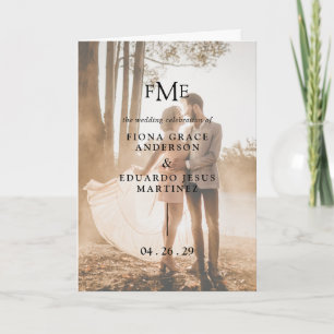 Fiona Photo Fett Monogram Moderne Hochzeit Programm