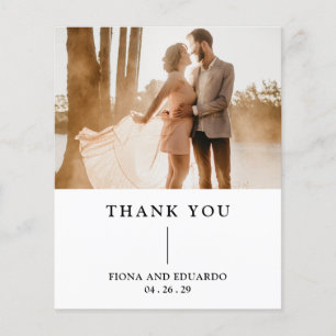 Fiona Photo Fett Monogramm Moderne Hochzeits-Danke Flyer