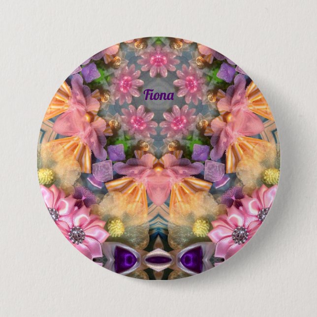 FIONA ~ Shades Yellow, Purple, Pink, Blue ~ Button (Vorderseite)