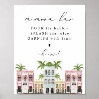 FIONA Watercolor Charleston SC Mimosa Bar Sign