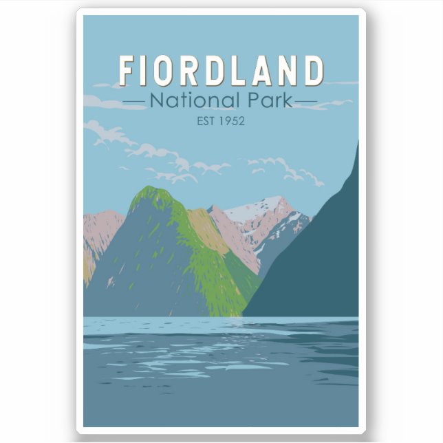 Fiordland Nationalpark Neuseeland Kunst, Dichtung  Aufkleber (Vorderseite)