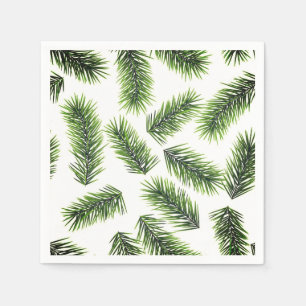 Fir Branch Pattern Grün Weihnachten Serviette