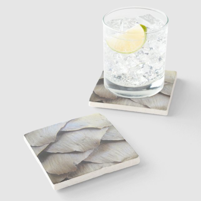 Fir Cone Muster Steinuntersetzer (Seitenansicht)