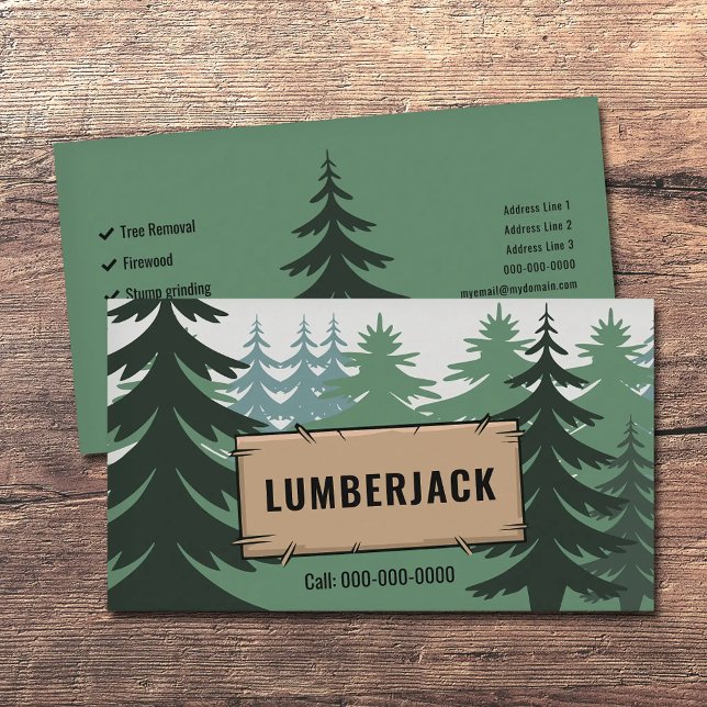 Fir Forest - Lumberjack Services Visitenkarte (Fir Forest - Lumberjack Services Business Card)