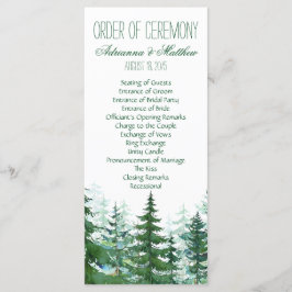 Fir Tree Wedding Order of Ceremony Programm