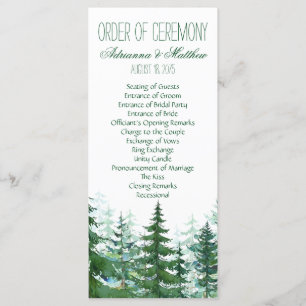 Fir Tree Wedding Order of Ceremony Programm