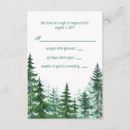 Fir Tree Wedding RSVP Karte