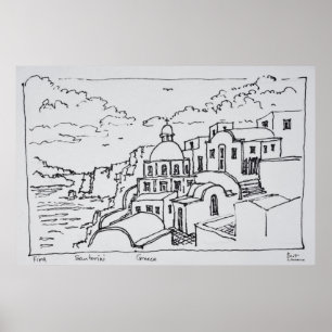 Fira, Insel Santorini, Griechenland Poster