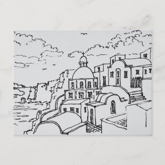 Fira, Insel Santorini, Griechenland Postkarte (Vorderseite)