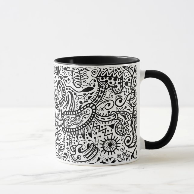 "Fira" Tasse, schwarz auf Weiß Tasse (Rechts)