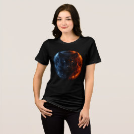 Fire and Ice Panther – Dual Element Fantasy Art Tri-Blend Shirt